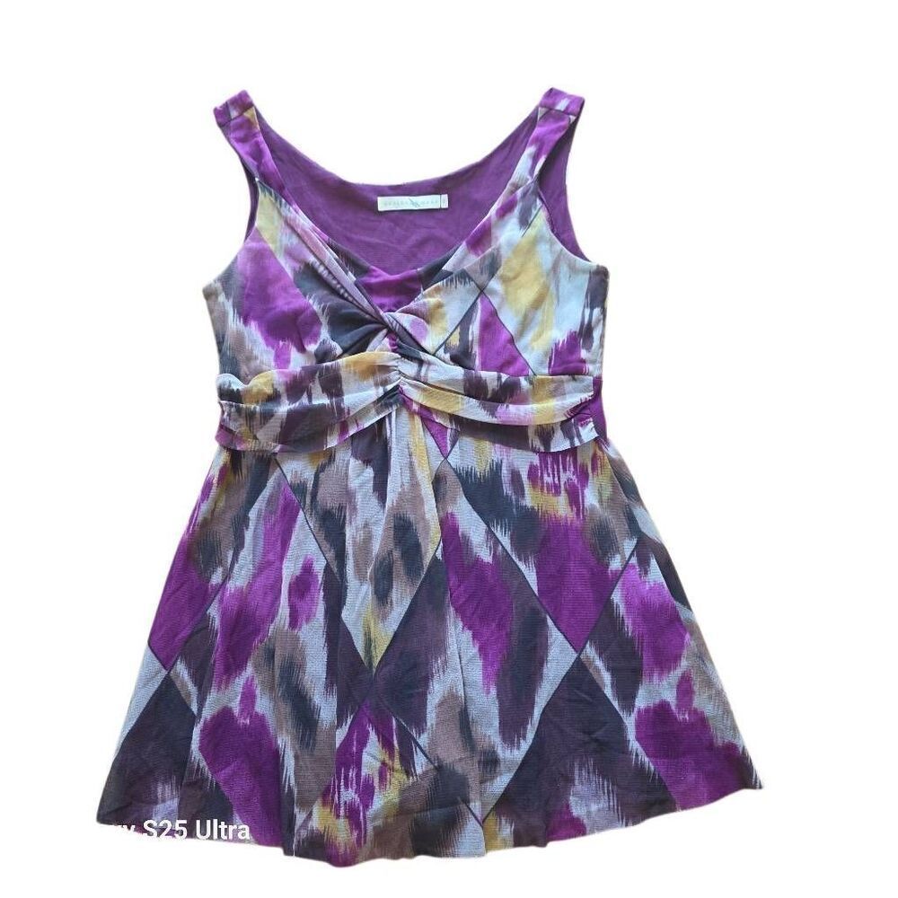 y2k weston wear Sz S multicolor abstract print sleeveless top